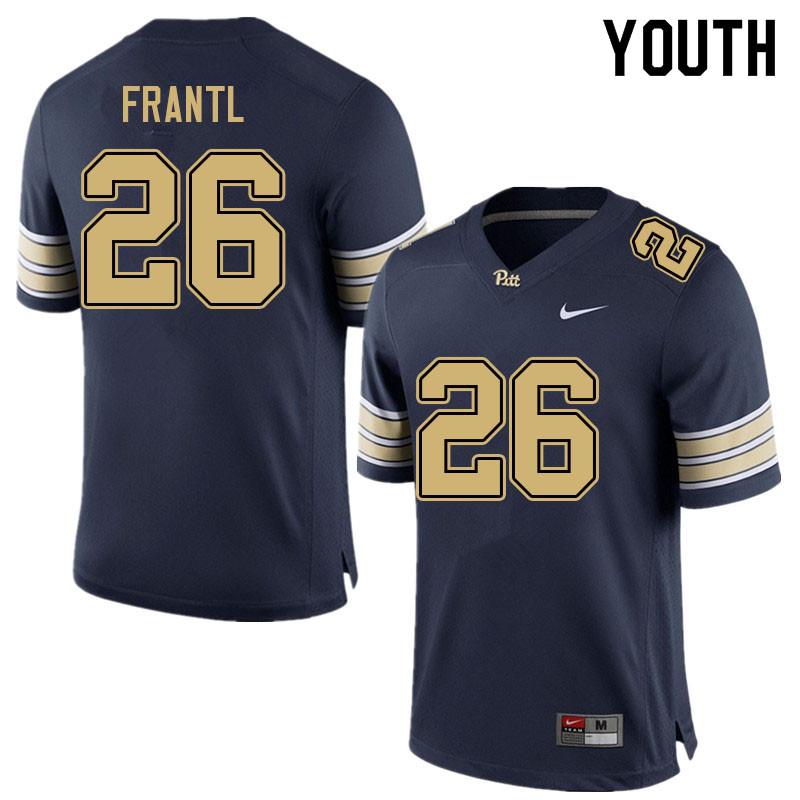 Youth #26 Jake Frantl Pitt Panthers College Football Jerseys Sale-Navy